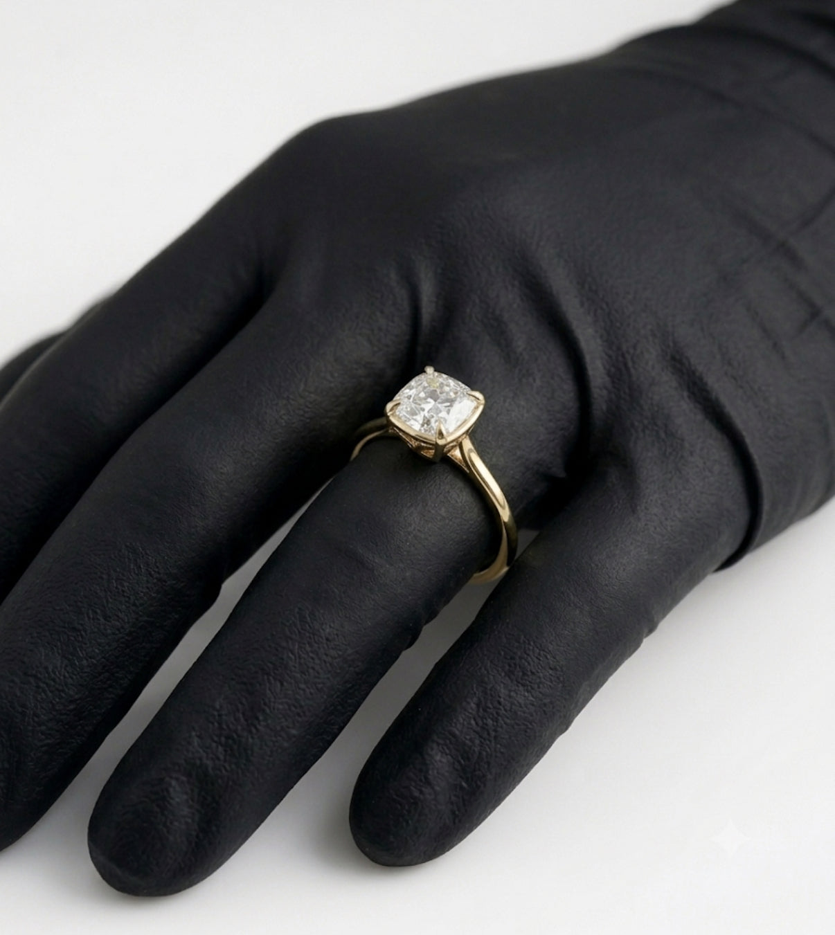 Elongated Cushion Solitaire Engagement Ring – 14K Gold, 2ct Elongated Cushion Lab Diamond (6.5mm)
