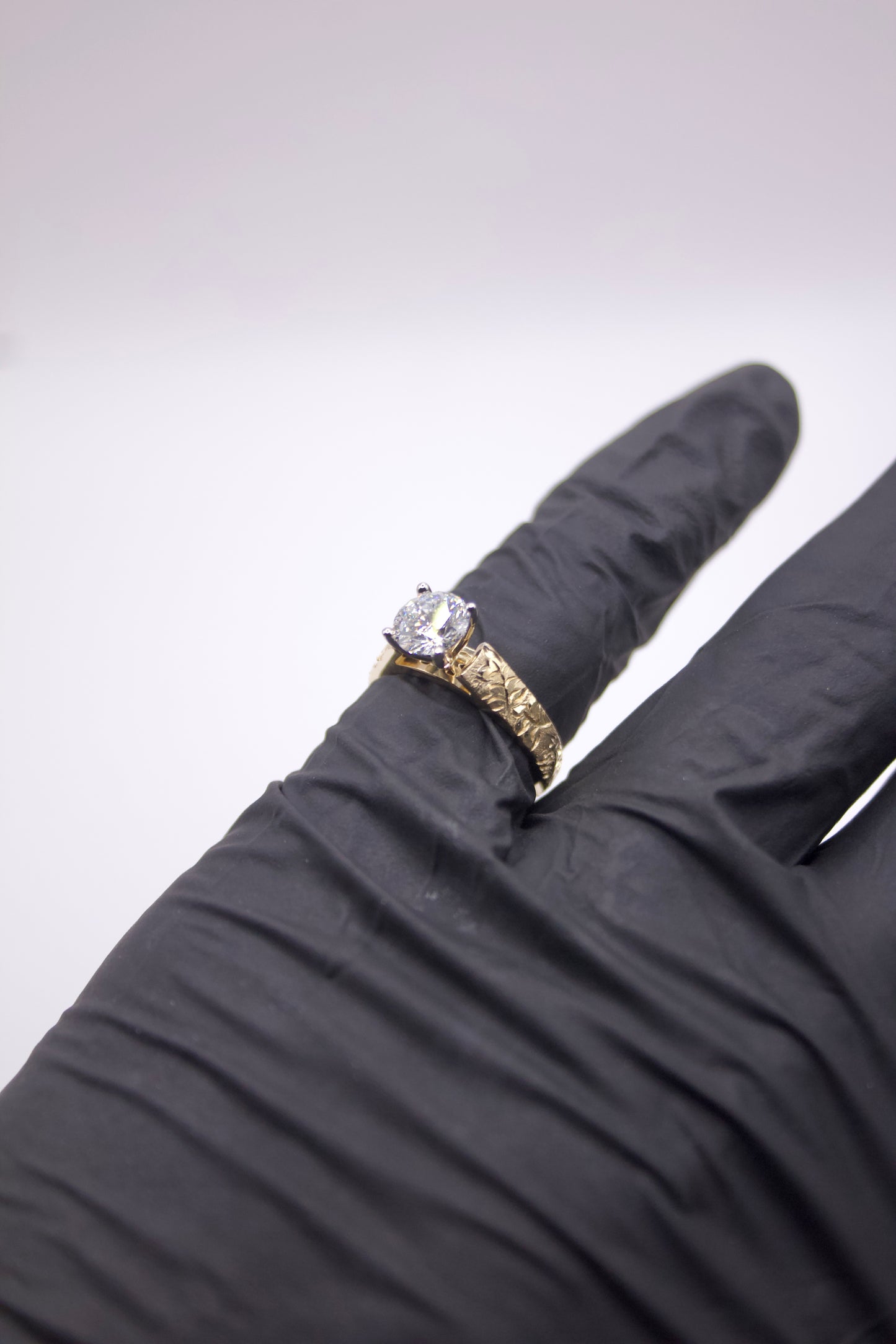 Naupaka Kuahiwi & Kahakai Cathedral Ring – 4mm, 14K Gold, 1ct Lab Diamond