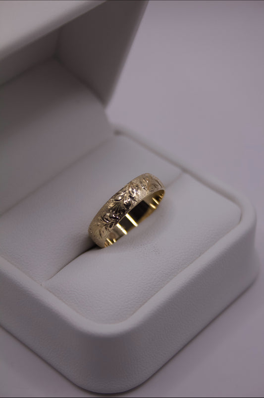 ʻŌhiʻa Lehua Ring – 4mm (Solid 14K Gold)