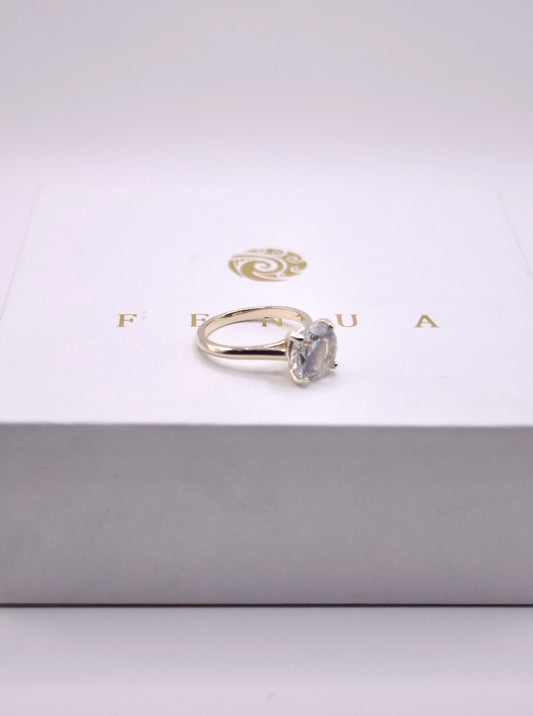 Classic Solitaire Engagement Ring – 10k Gold, 1ct Round Moissanite (6.5mm)