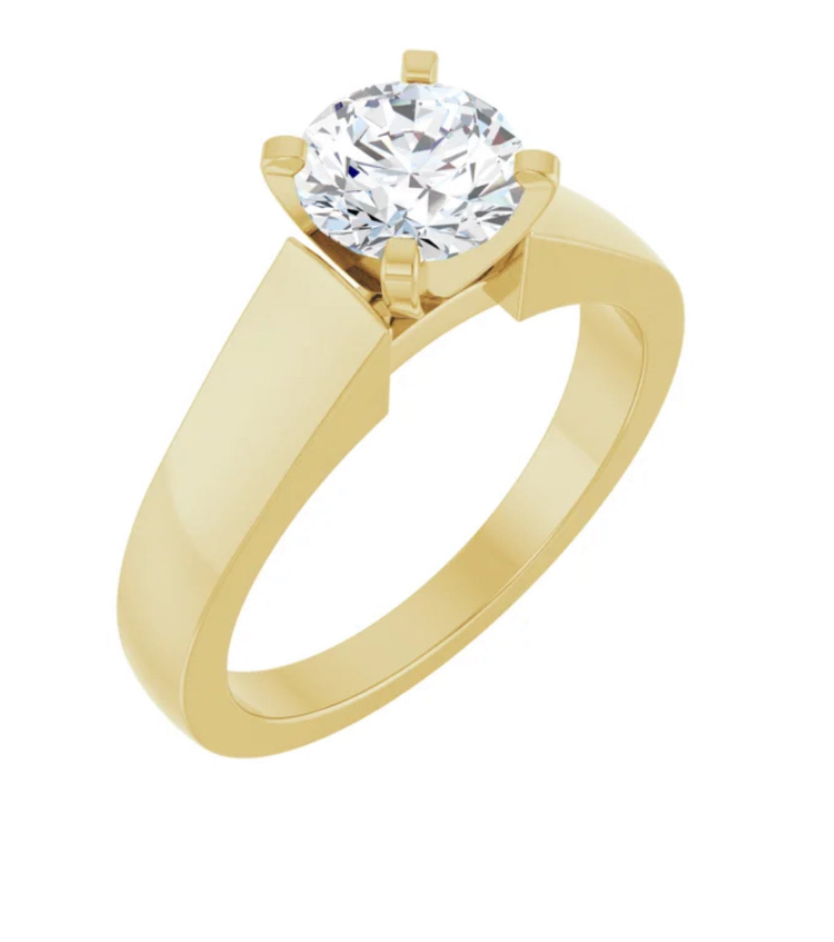 Naupaka Kuahiwi & Kahakai Cathedral Ring – 4mm, 14K Gold, 1ct Lab Diamond