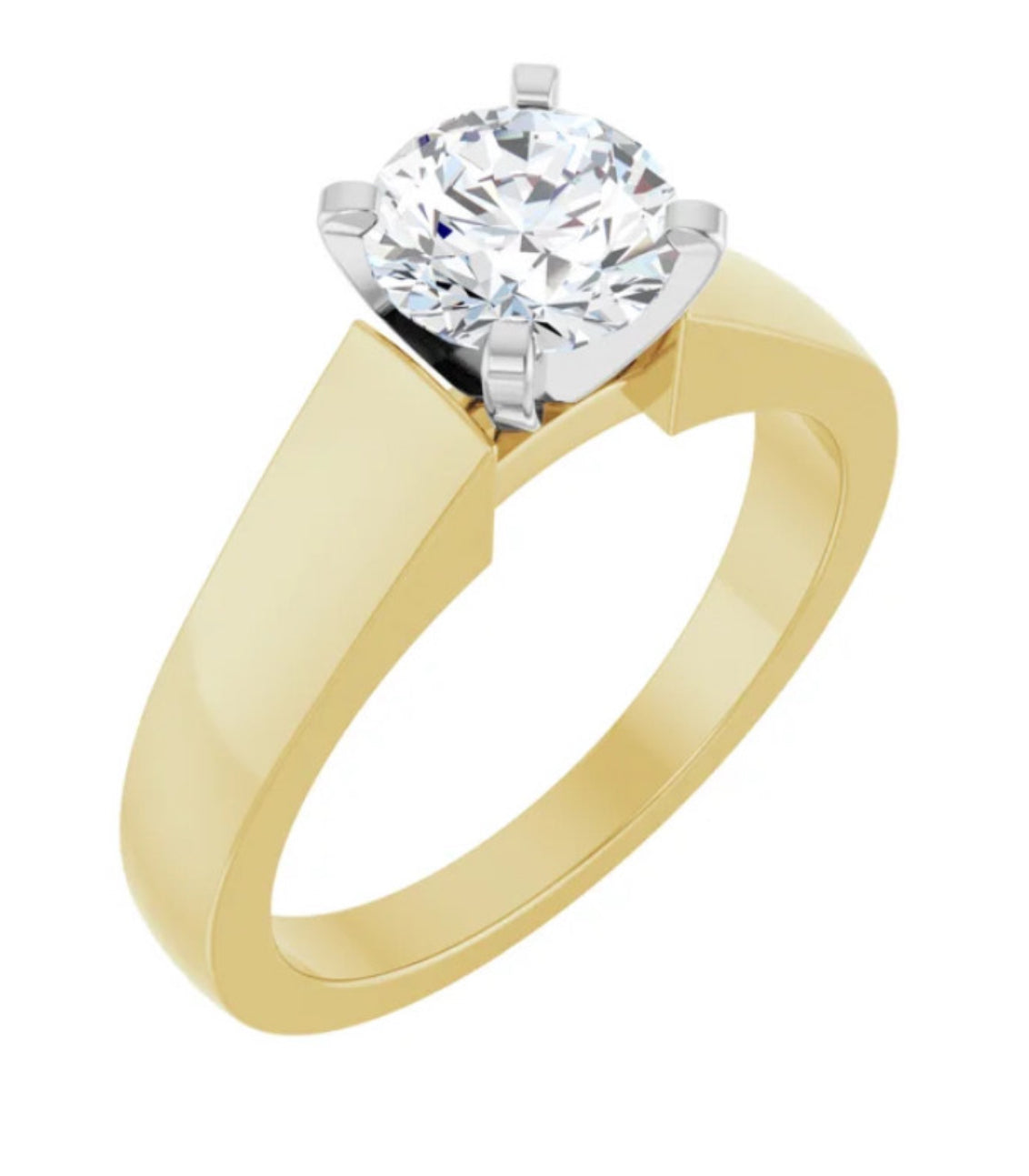 Naupaka Kuahiwi & Kahakai Cathedral Ring – 4mm, 14K Gold, 1ct Lab Diamond