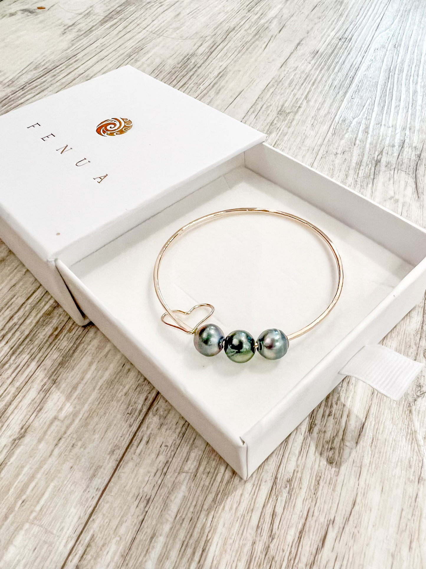 Triple Pearl Gold Bangle